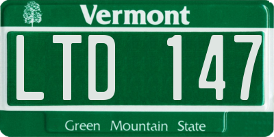 VT license plate LTD147