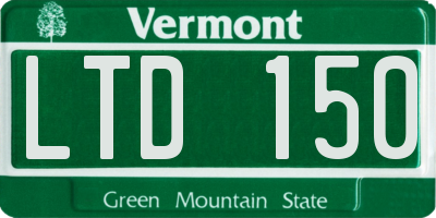 VT license plate LTD150