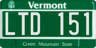 VT license plate LTD151