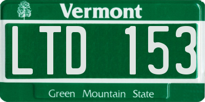 VT license plate LTD153