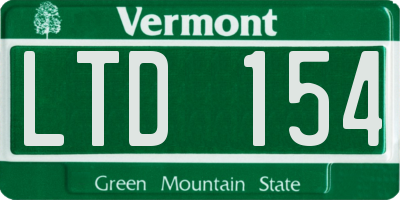 VT license plate LTD154