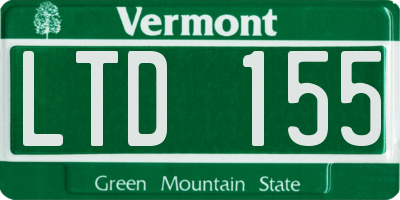 VT license plate LTD155