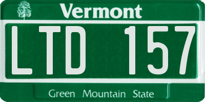 VT license plate LTD157