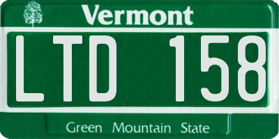 VT license plate LTD158