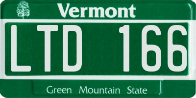 VT license plate LTD166