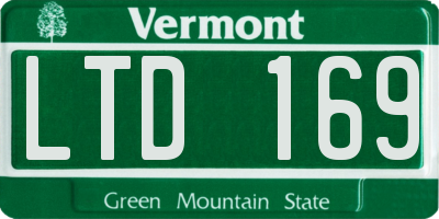 VT license plate LTD169