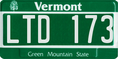 VT license plate LTD173