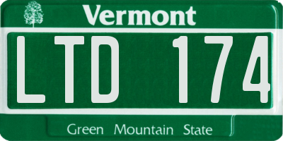 VT license plate LTD174