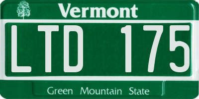 VT license plate LTD175