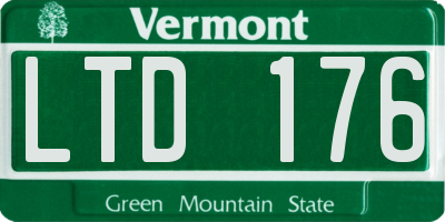 VT license plate LTD176
