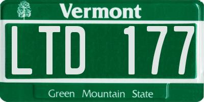 VT license plate LTD177