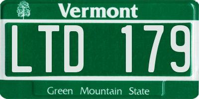 VT license plate LTD179