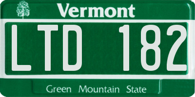 VT license plate LTD182