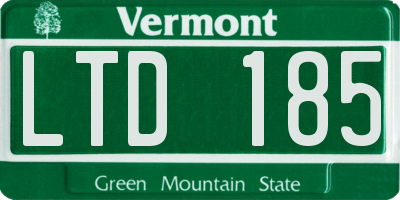 VT license plate LTD185