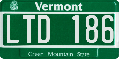 VT license plate LTD186
