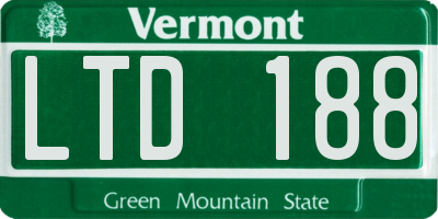 VT license plate LTD188