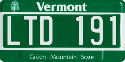 VT license plate LTD191