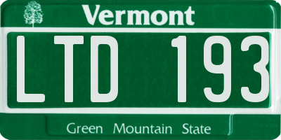 VT license plate LTD193