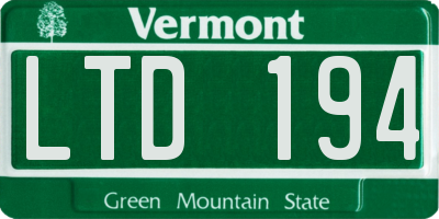 VT license plate LTD194