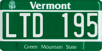 VT license plate LTD195
