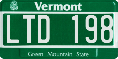 VT license plate LTD198