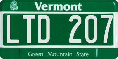 VT license plate LTD207