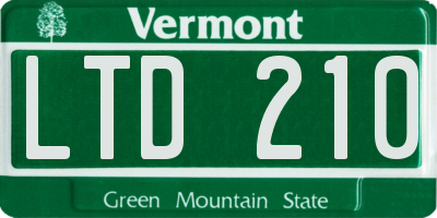 VT license plate LTD210