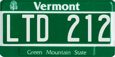 VT license plate LTD212