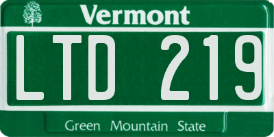 VT license plate LTD219