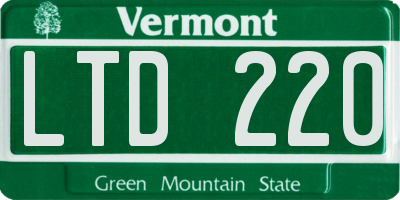 VT license plate LTD220