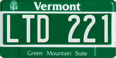 VT license plate LTD221