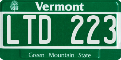 VT license plate LTD223