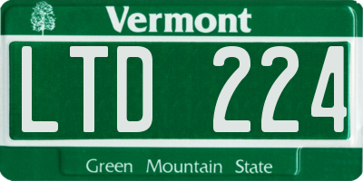 VT license plate LTD224