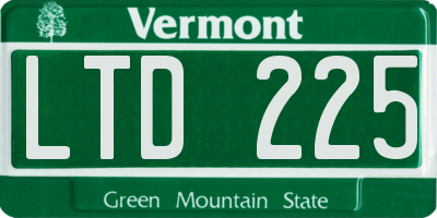 VT license plate LTD225