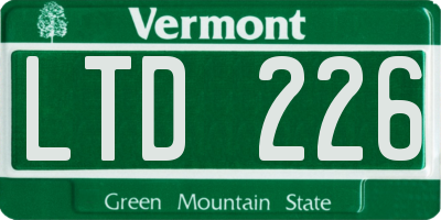 VT license plate LTD226