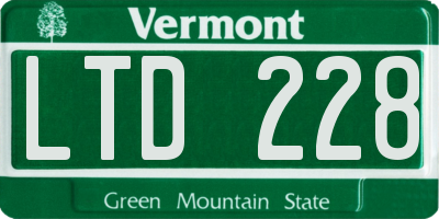 VT license plate LTD228