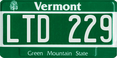 VT license plate LTD229