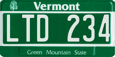 VT license plate LTD234