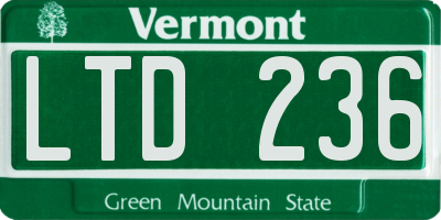 VT license plate LTD236