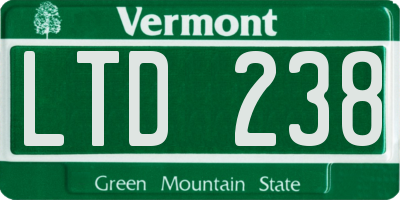 VT license plate LTD238