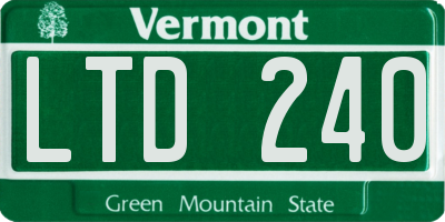 VT license plate LTD240