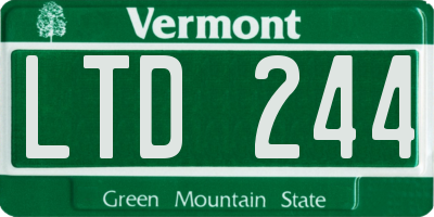 VT license plate LTD244