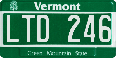 VT license plate LTD246
