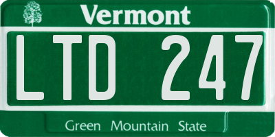 VT license plate LTD247