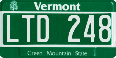 VT license plate LTD248