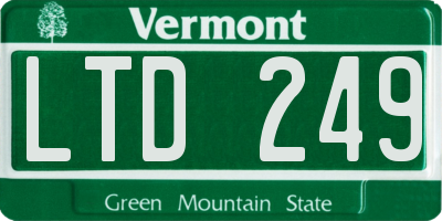 VT license plate LTD249