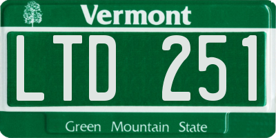 VT license plate LTD251