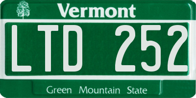 VT license plate LTD252