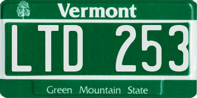 VT license plate LTD253