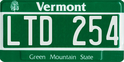 VT license plate LTD254
